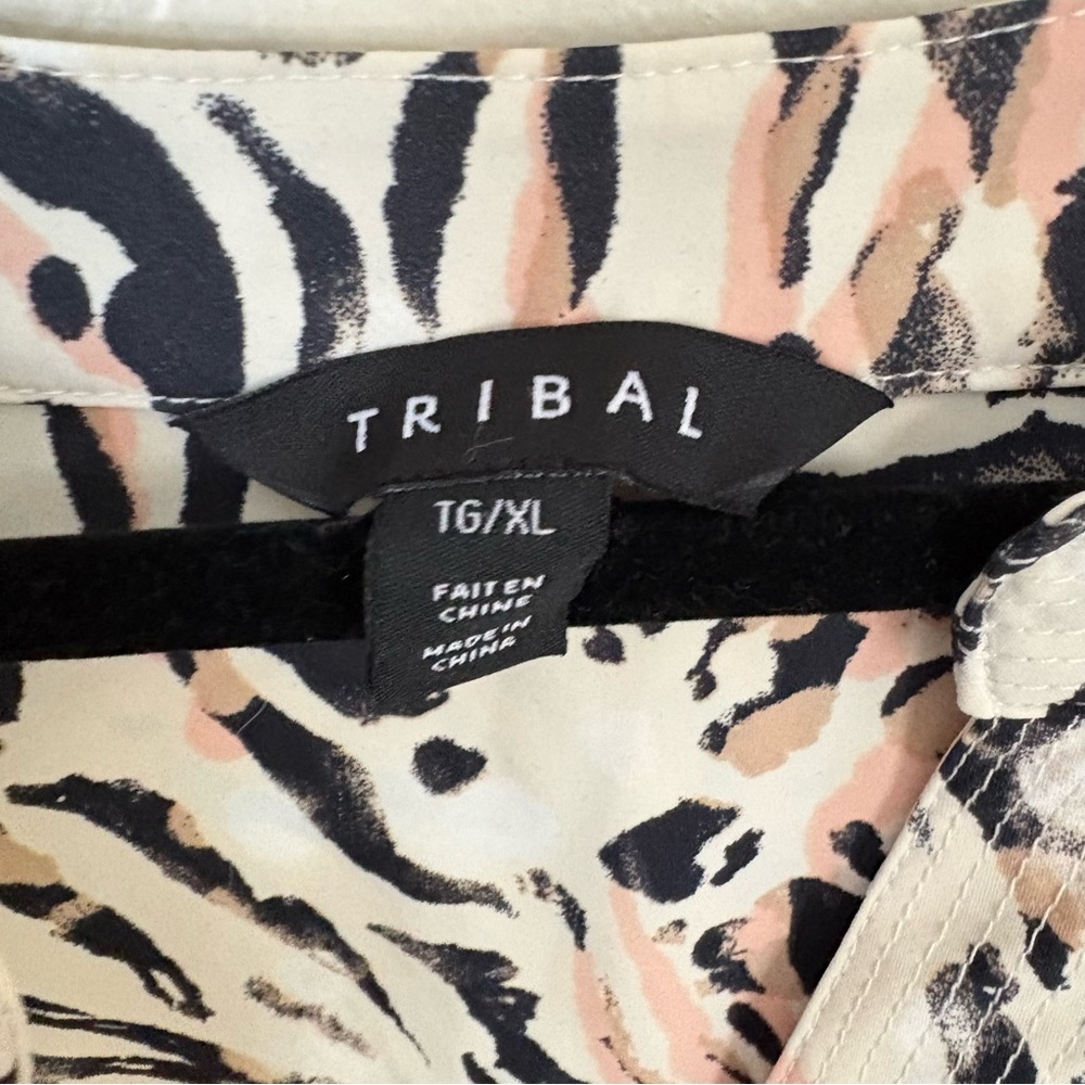 Tribal Multicolor Animal Print Blouse Size XL NWT - Picture 9 of 16